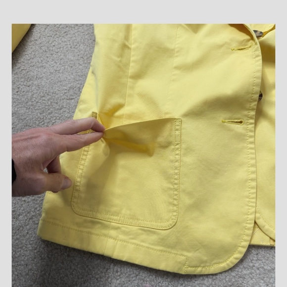 NWT Talbots Cotton Blazer Casual Sunny Yellow 2 Button Close Lightweight Jacket - Picture 8 of 15